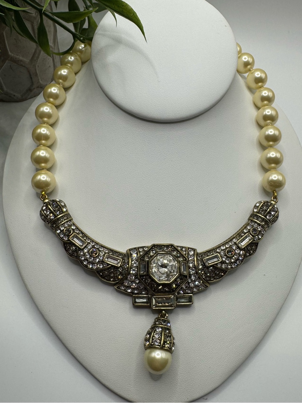 Heidi Daus “Lavish Layers” Art Deco style necklace, minor flaws as pictured.